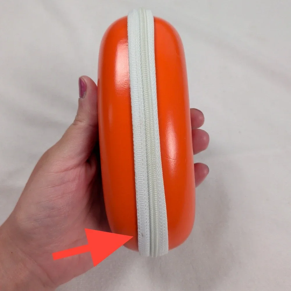 Crocs Eyewear Kids Orange Hard Shell Zipper Glasses Case Sunglasses Protector